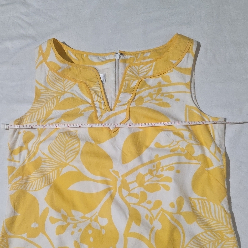 Talbots Yellow White Floral Dress Tropical Vacation Cruise Resortwear Size 8 - Picture 9 of 15